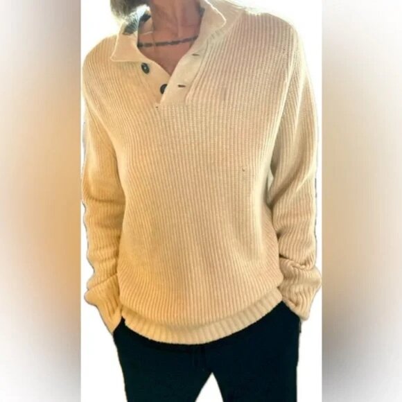 American Eagle Outfitters Other - American eagle cable knit beige classic pullover men's sweater thick soft cotton